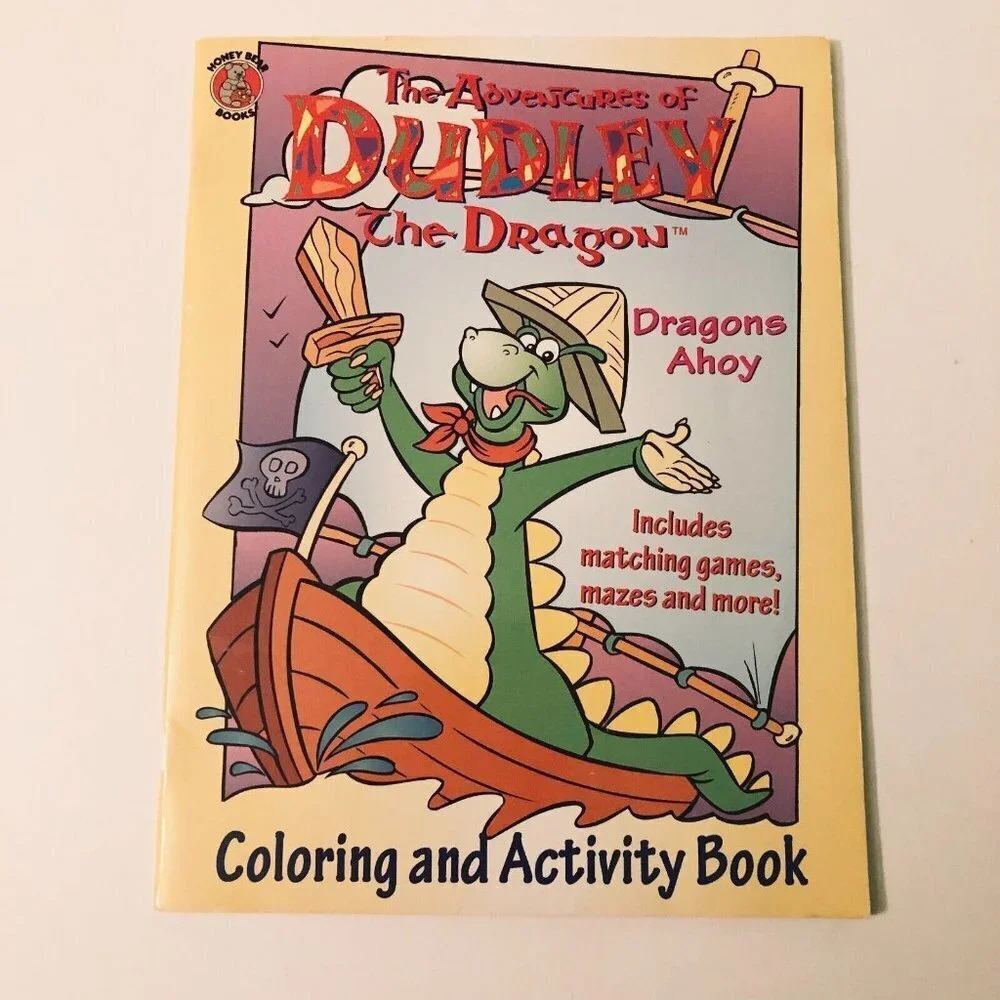 Vintage 1995 The  Adventures of Dudley The Dragon Coloring and Activity Books - Picture 3 of 16